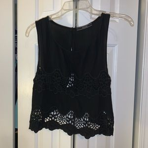 Black Lace Cropped Top